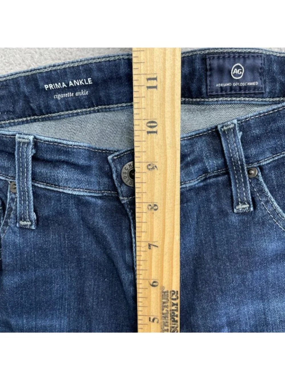 AG Adriano Goldschmied Women's 30 Prima Ankle Cigarette Jeans Dark Wash P0258